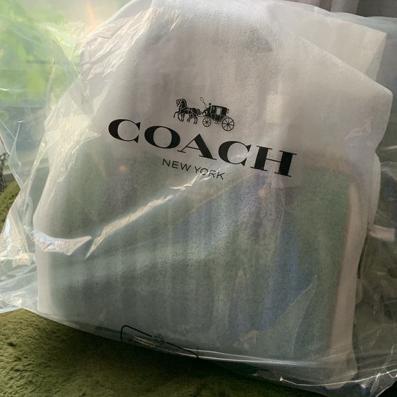 Coach Green and Blue Convertible Crossbody with Tan and Chalk Accents - Picture 4 of 7